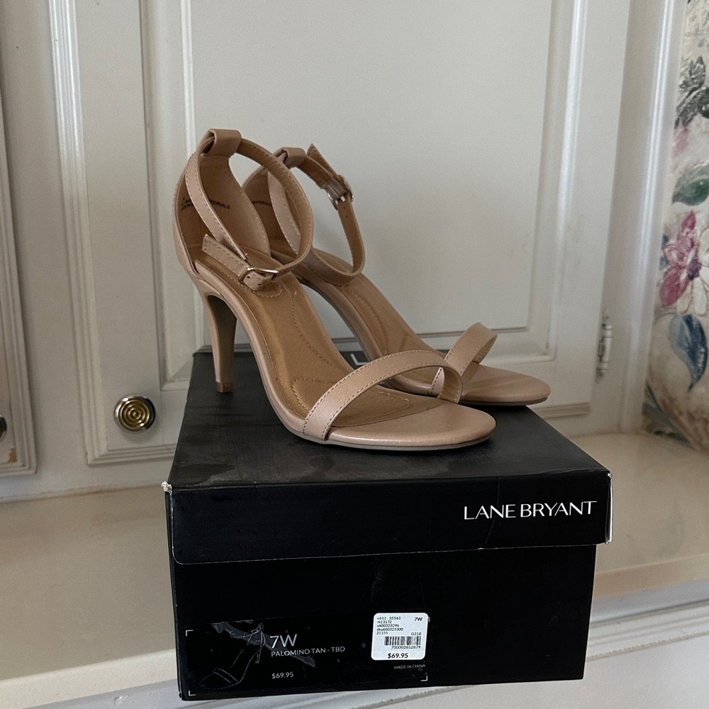 Lane Bryant Nude Strappy Heels